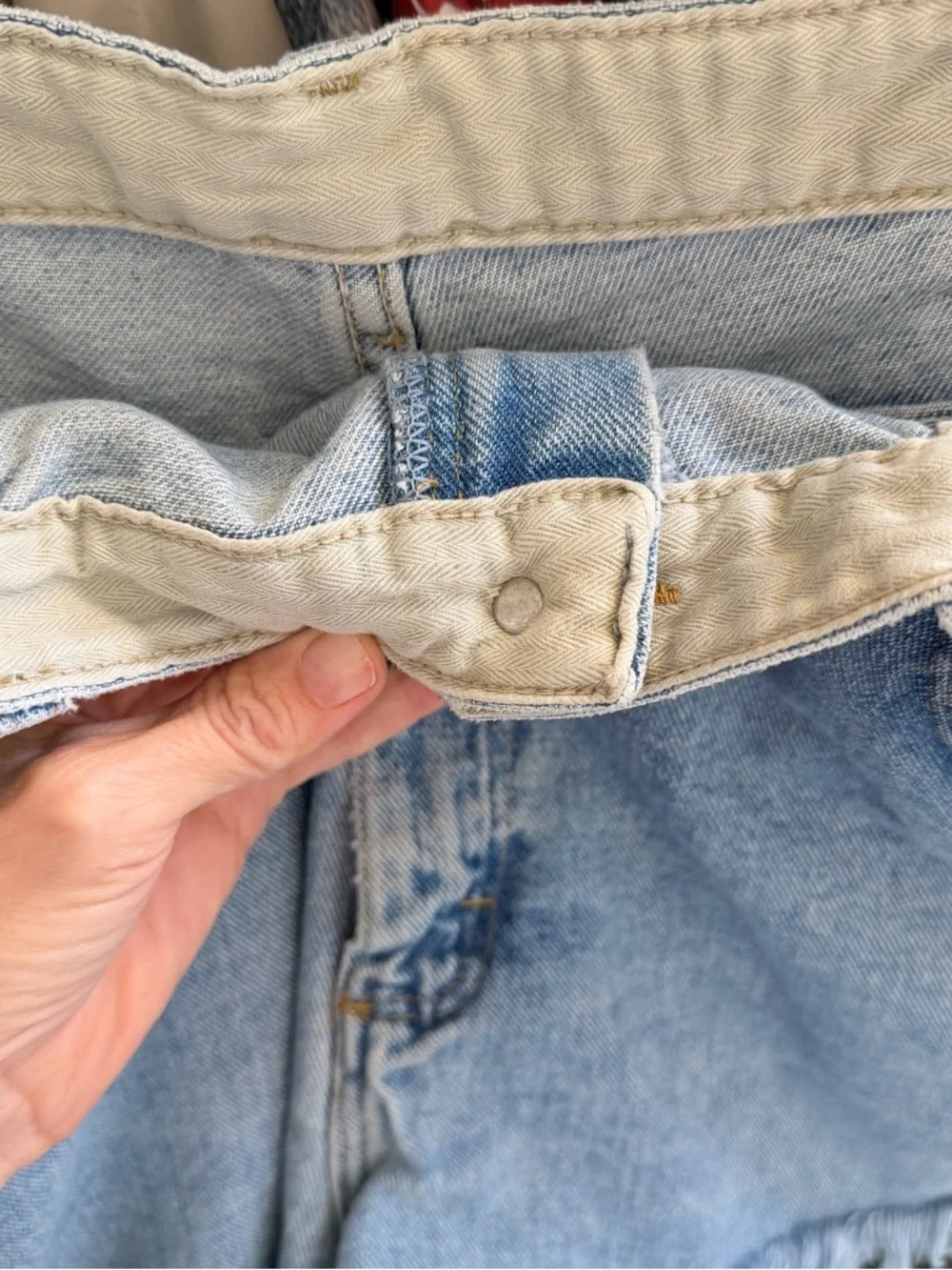 Wrangler Mid-Plus Size High Rise VTG Light Blue Frayed Hem Denim Cut Off Shorts - Picture 7 of 12